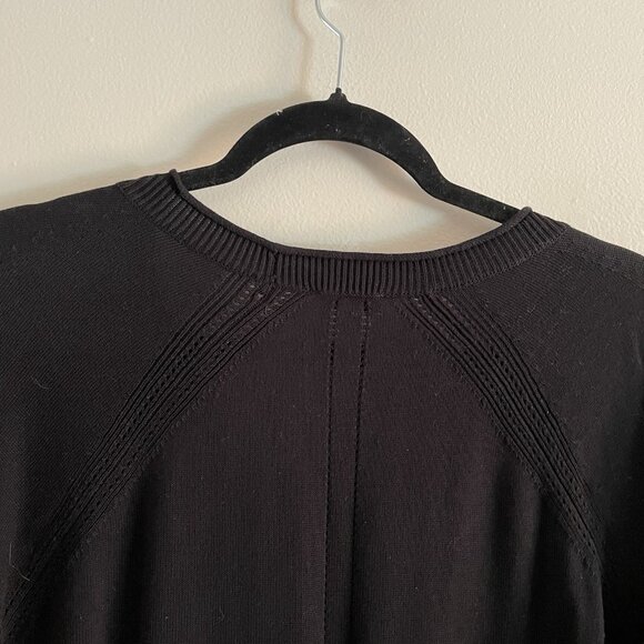 Talbots Petite Women LP Black Knit V-Neck Button Up Raglan Girlfriend Cardigan - Picture 11 of 11